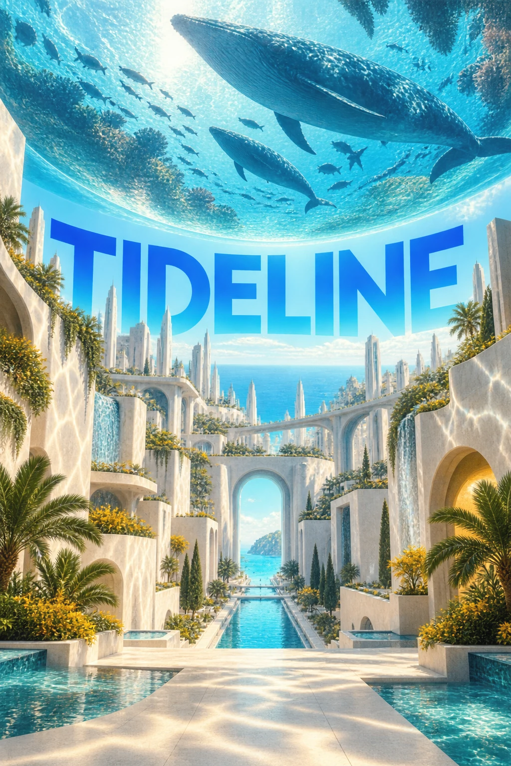 Tideline — a city beneath an ocean floating in the sky