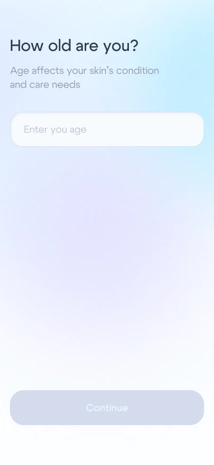 Onboarding screen 4: age