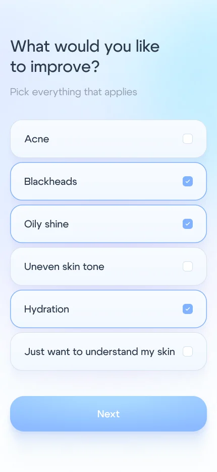 Choosing skincare goals