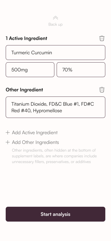 SafeSupp Manual entry
